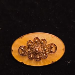 Vintage Gold Floral Brooch